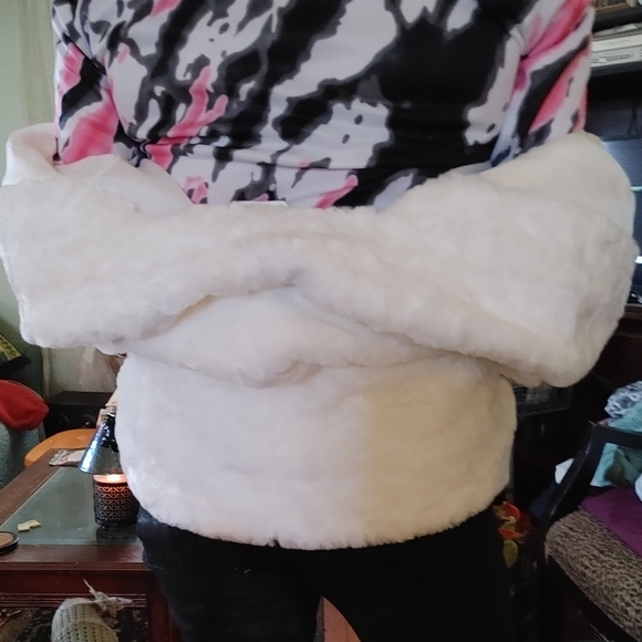 White faux fur teddy jacket. Size XL by Style & Co. NWOT - Picture 6 of 8